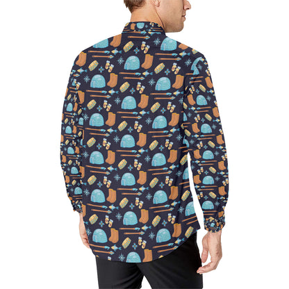 Eskimo Pattern Print Design 02 Men's Long Sleeve Shirt