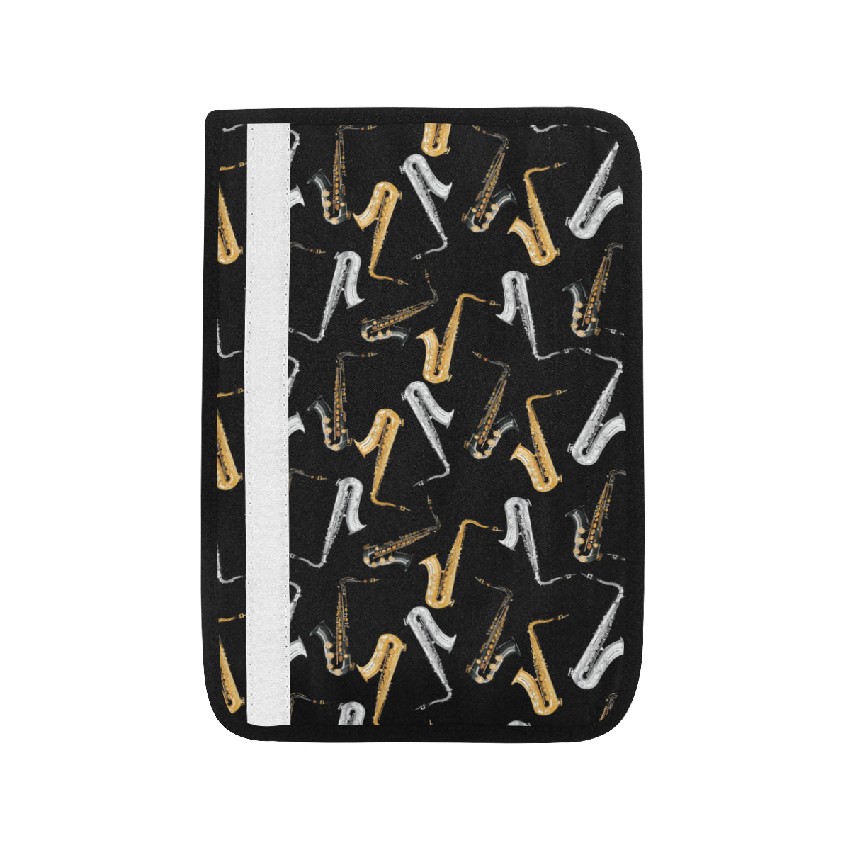 Saxophone Pattern Print Design 01 Car Seat Belt Cover