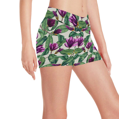 Magnolia Pattern Print Design MAG07 Yoga Shorts