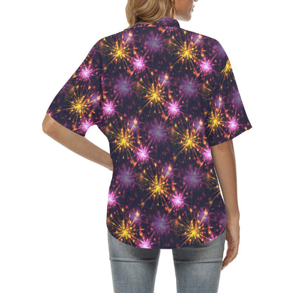 Firework Print Design LKS303 Women's Hawaiian Shirt