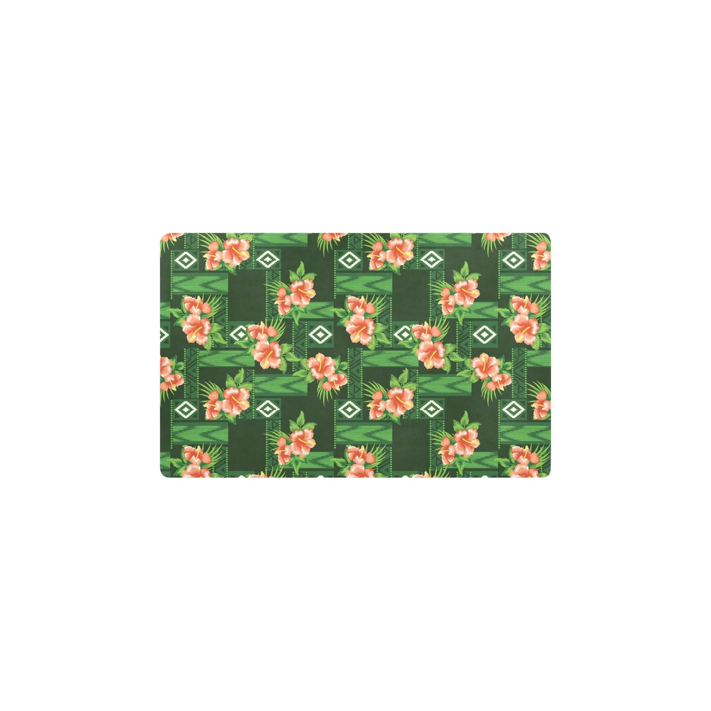 Hibiscus Pattern Print Design HB05 Kitchen Mat