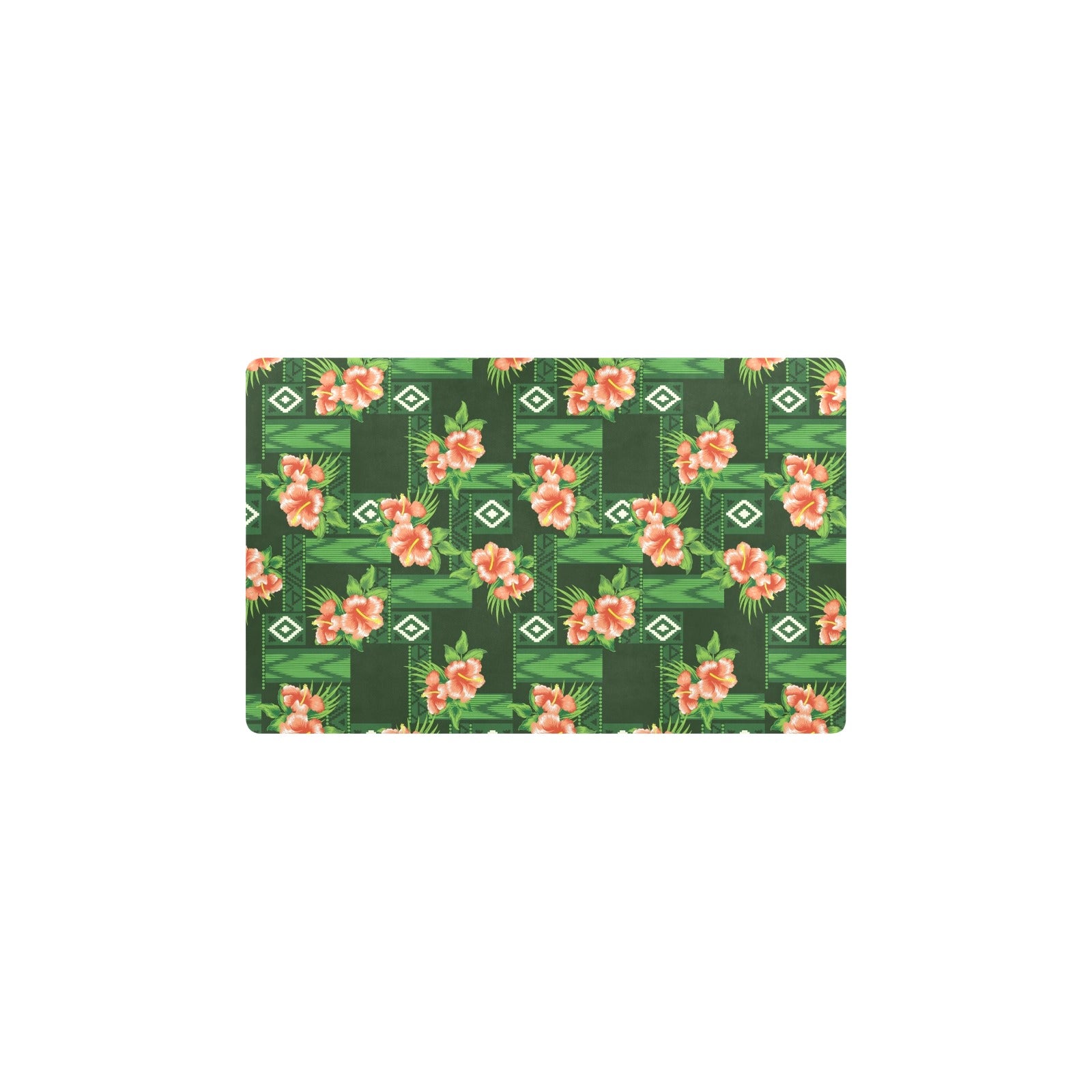 Hibiscus Pattern Print Design HB05 Kitchen Mat