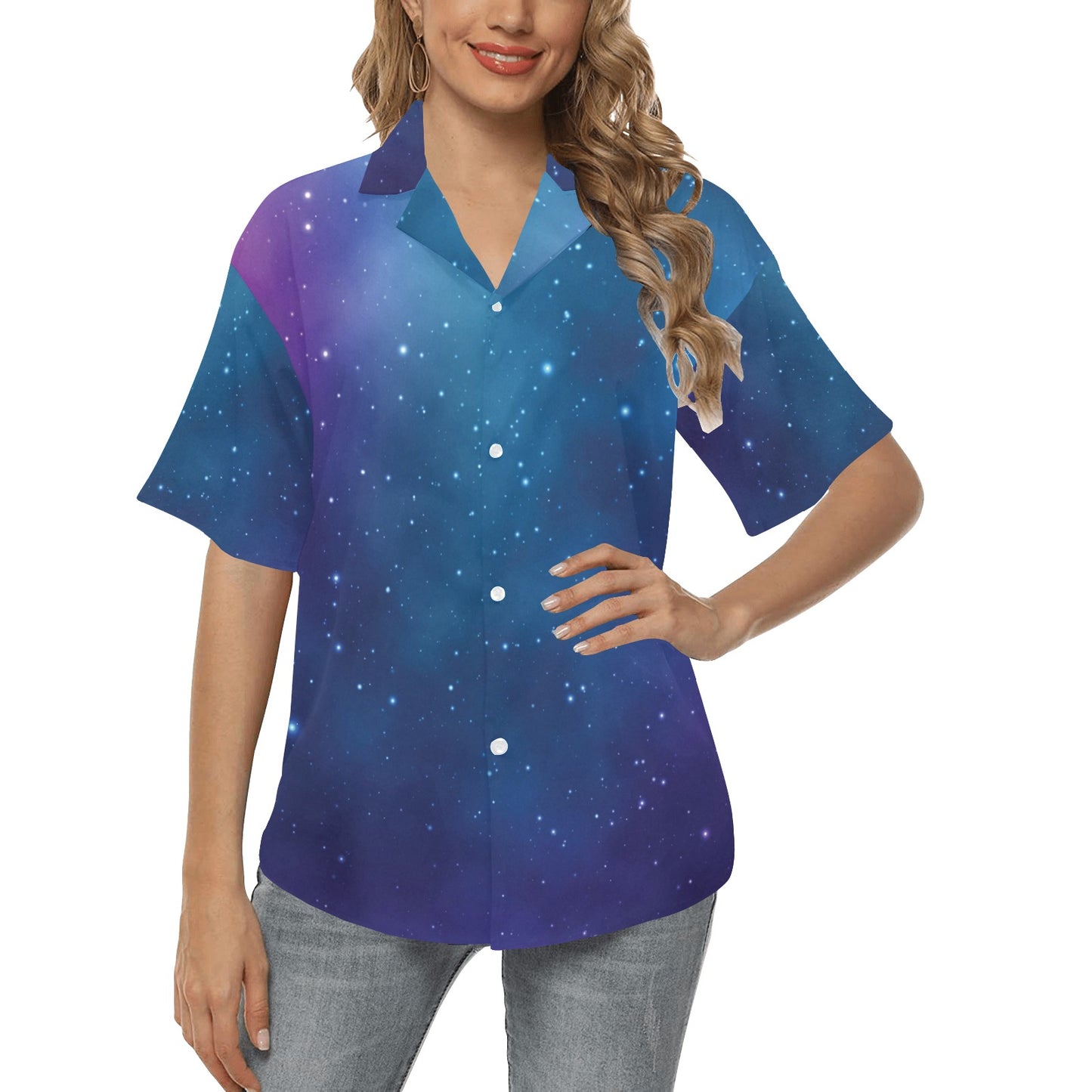 Nebula Pattern Print Design A01 Women's Hawaiian Shirt
