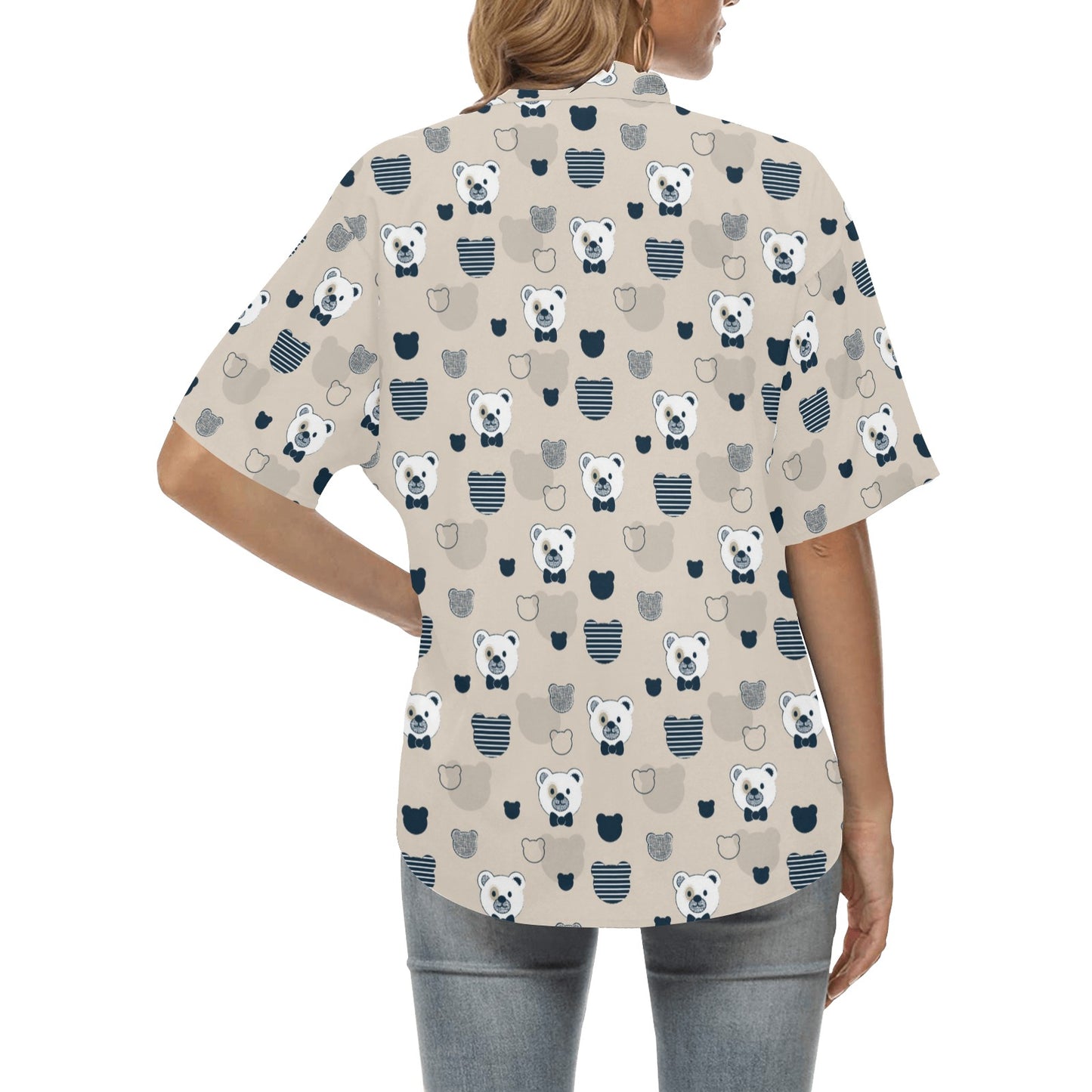 Bear Pattern Print Design 05 Women's Hawaiian Shirt