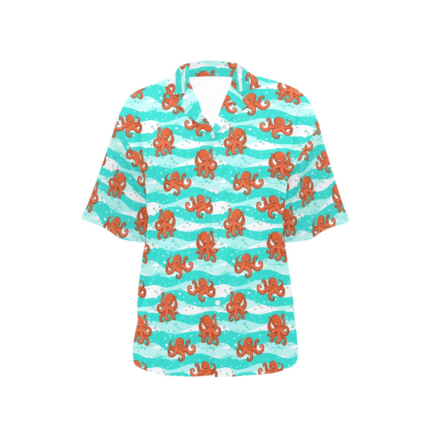 Octopus Cute Design Print Themed Women's Hawaiian Shirt