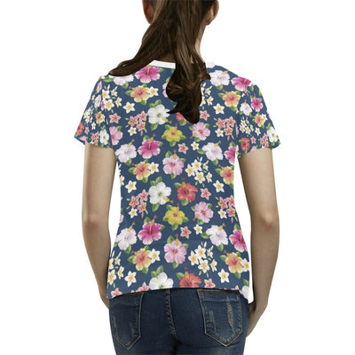 Hibiscus Sweet Print Design LKS304 Women's  T-shirt