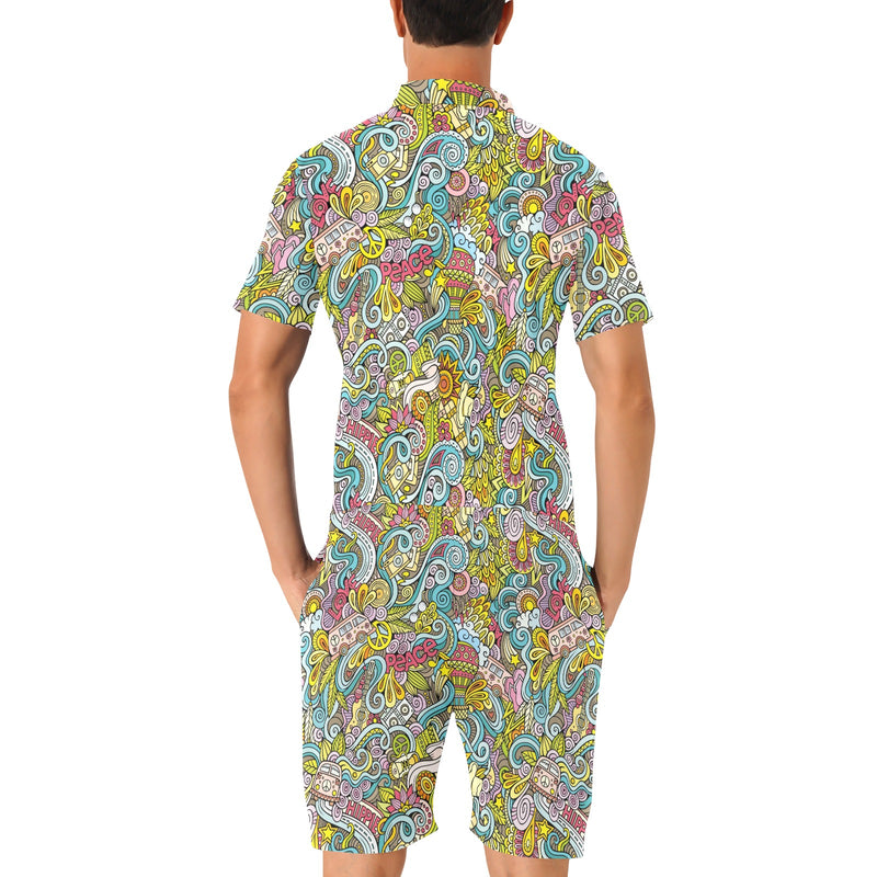 Hippie Print Design LKS301 Men's Romper