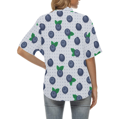 Blueberry Pattern Print Design BB02 Women's Hawaiian Shirt