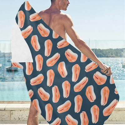 Salmon Steak Print Design LKS306 Beach Towel 32" x 71"