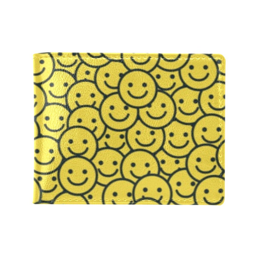 Smiley Face Emoji Print Design LKS302 Men's ID Card Wallet