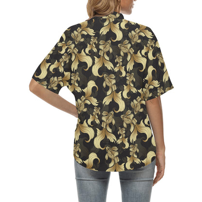 Goldfish Pattern Print Design 02 Women's Hawaiian Shirt