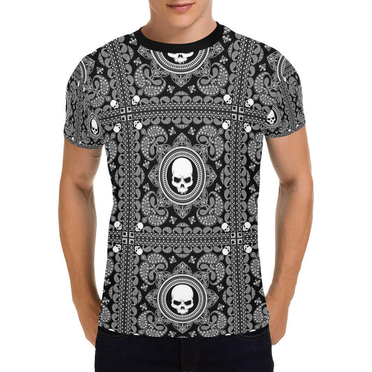 Bandana Skull Print Design LKS303 Men's All Over Print T-shirt