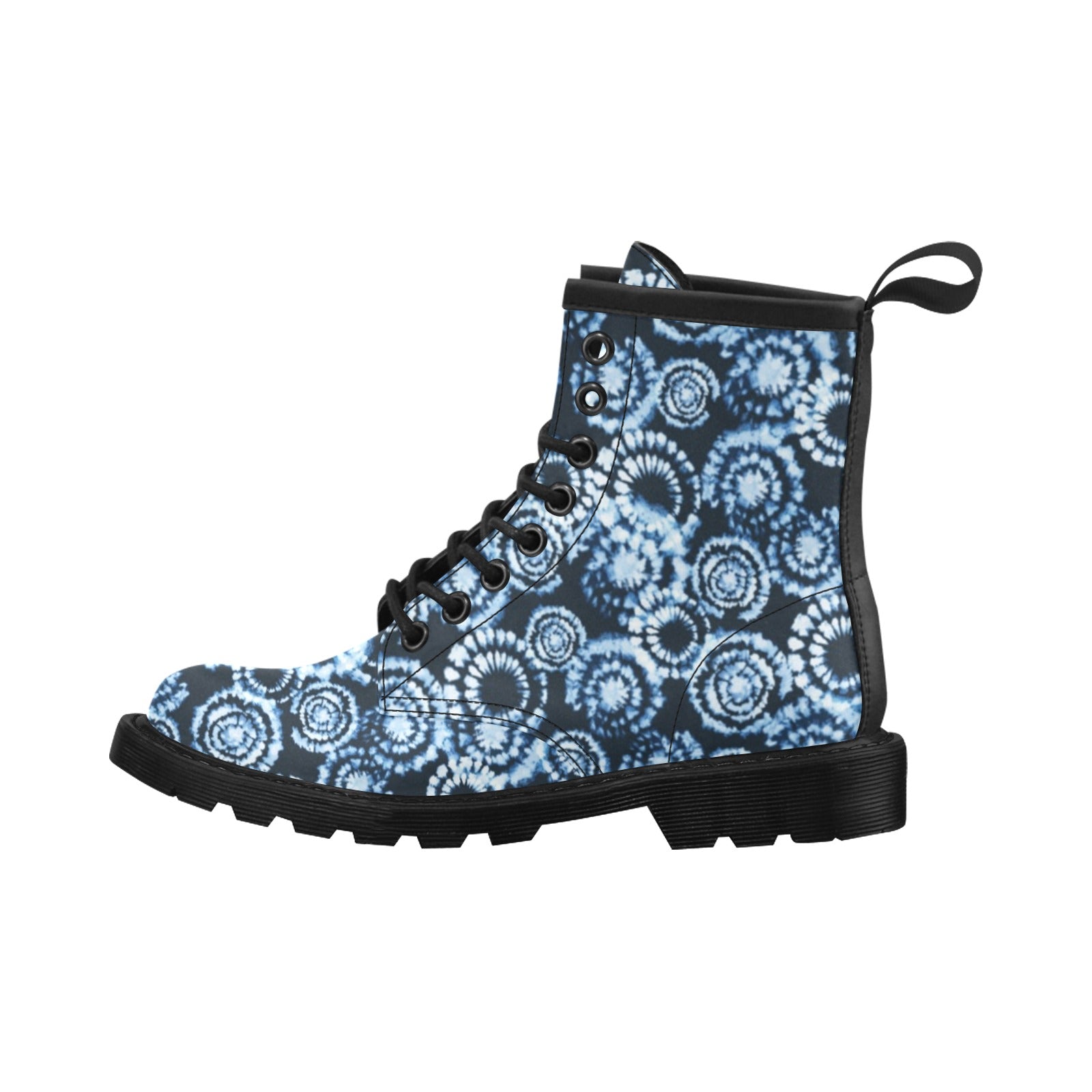Tie Dye Dark Blue Print Design LKS306 Women's Boots