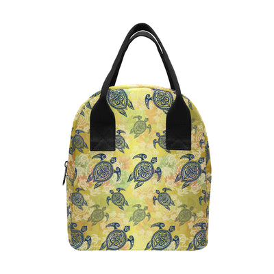 Hawaiian Turtle Tribal Design Print Insulated Lunch Bag