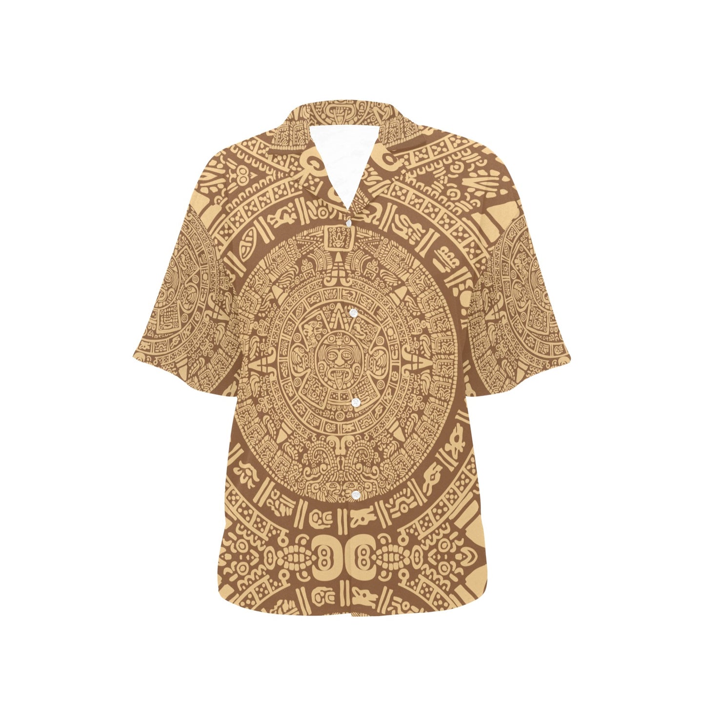 Mayan Pattern Print Design 01 Women's Hawaiian Shirt