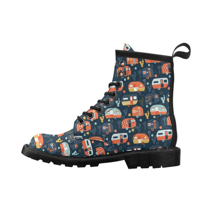 Camper Caravan Print Pattern Women's Boots
