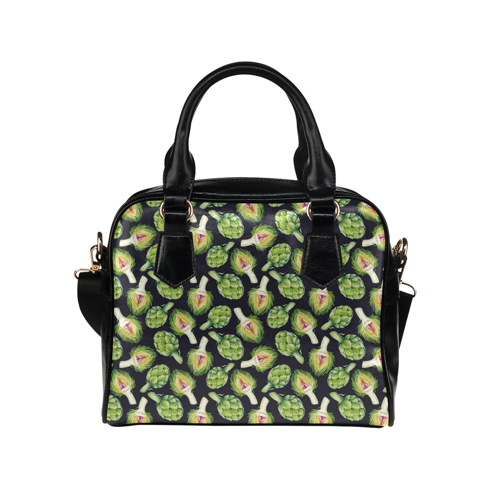 Artichoke Pattern Print Design 01 Shoulder Handbag