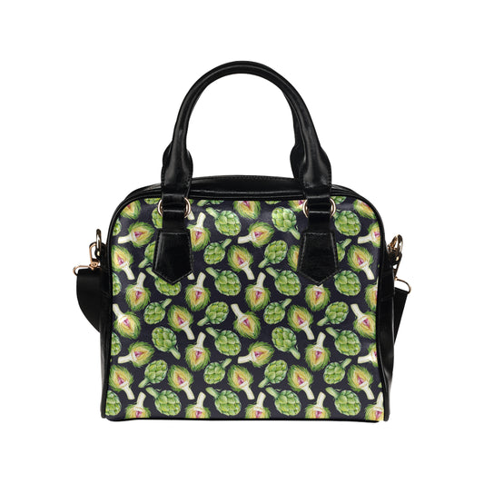 Artichoke Pattern Print Design 01 Shoulder Handbag