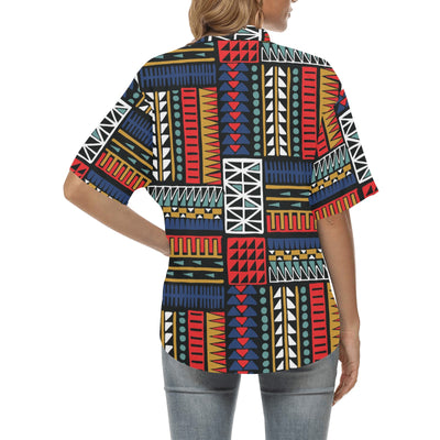 Kente Pattern Print Design 02 Women's Hawaiian Shirt