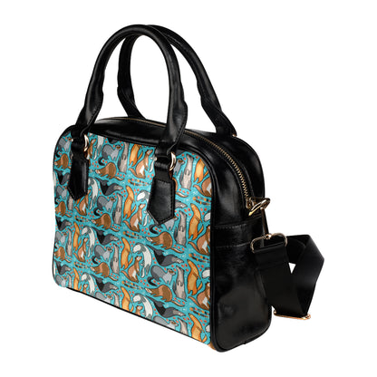 Ferret Pattern Print Design 03 Shoulder Handbag