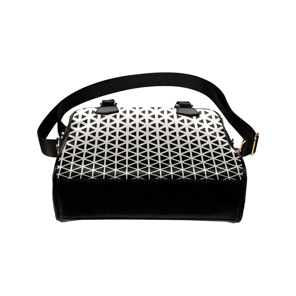 Geometric Black White Pattern Print Design 03 Shoulder Handbag