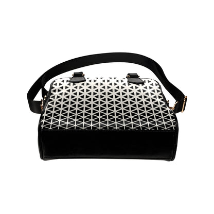 Geometric Black White Pattern Print Design 03 Shoulder Handbag