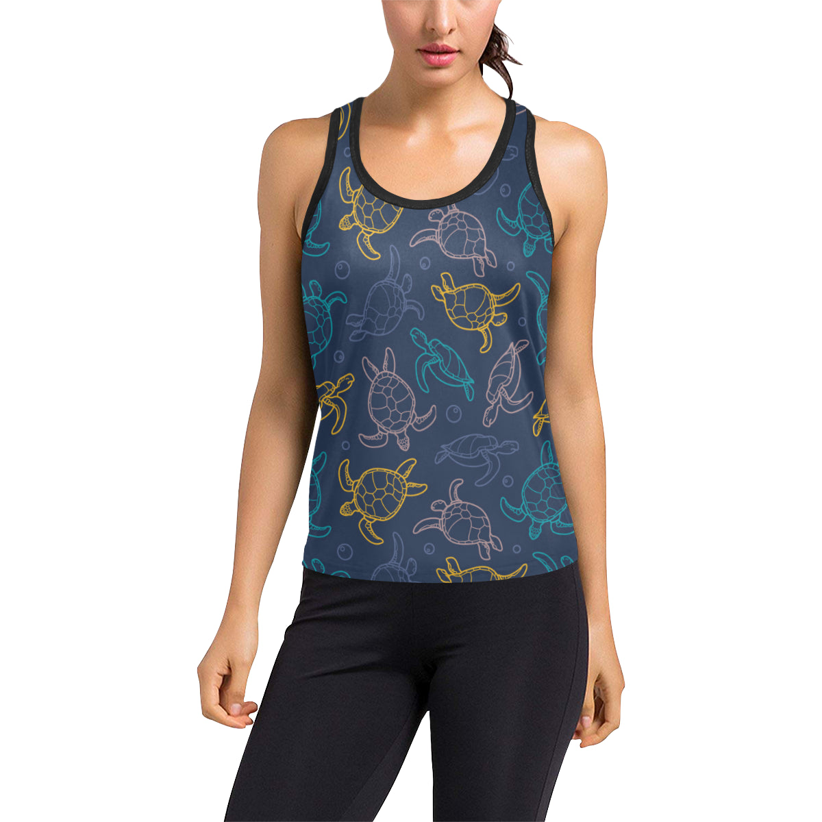 Sea Turtle Baby Print Women's Racerback Tank Top