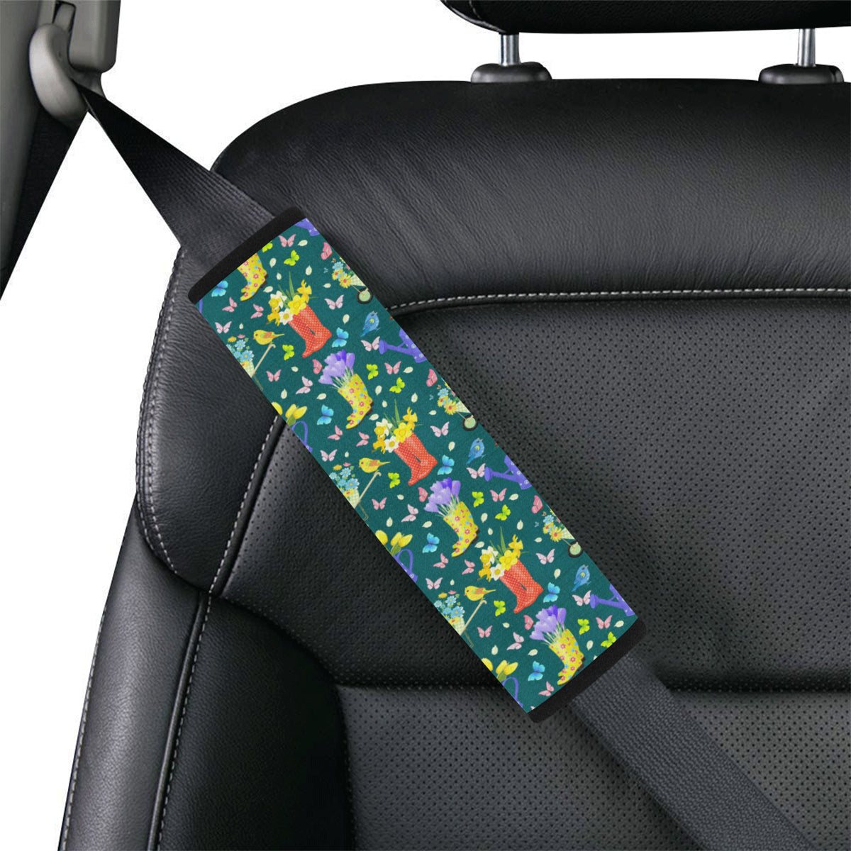 Gardening Pattern Print Design G08 Car Seat Belt Cover