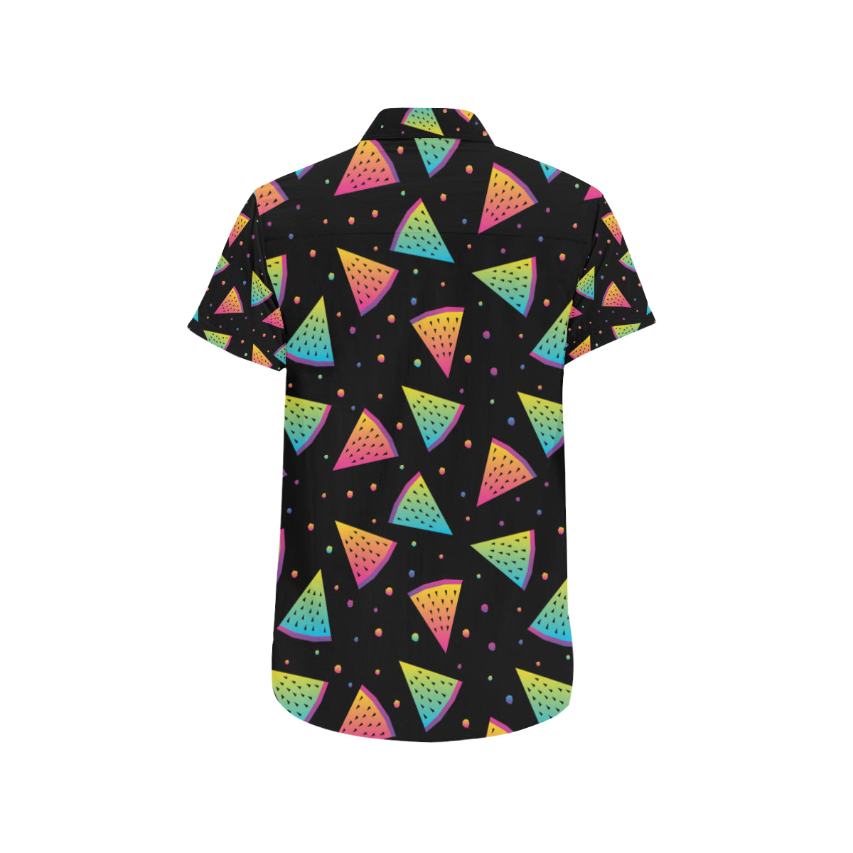 Rainbow Watermelon Pattern Print Design A04 Men's Short Sleeve Button Up Shirt