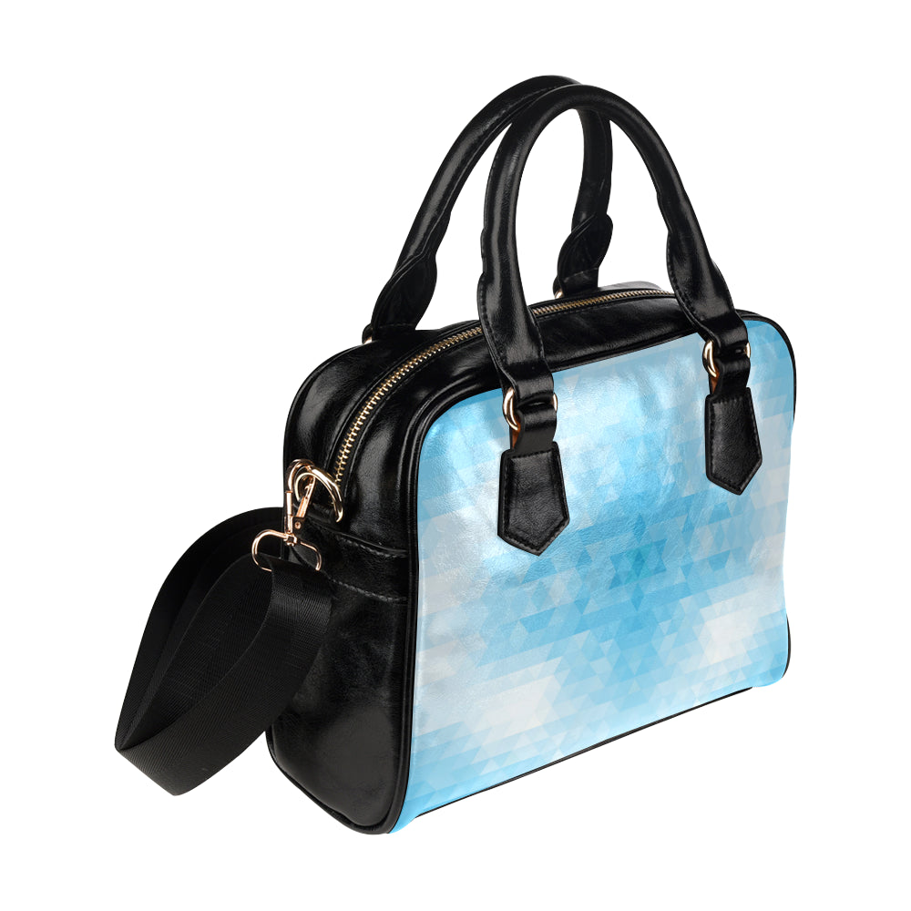 Geometric Blue Pattern Print Design 01 Shoulder Handbag
