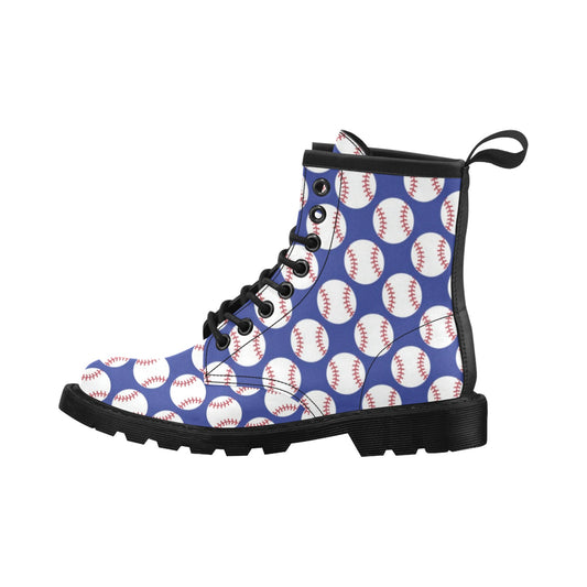 Baseball Blue Background Women's Boots