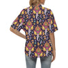 Ganesha Indian Pattern Print Design 03 Women's Hawaiian Shirt