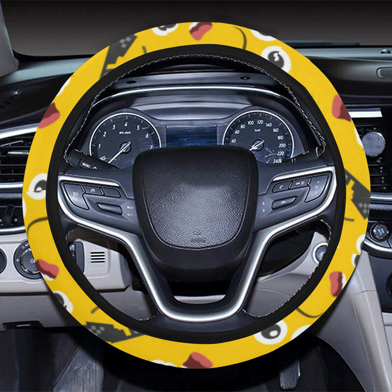 Emoji Face Print Pattern Steering Wheel Cover with Elastic Edge
