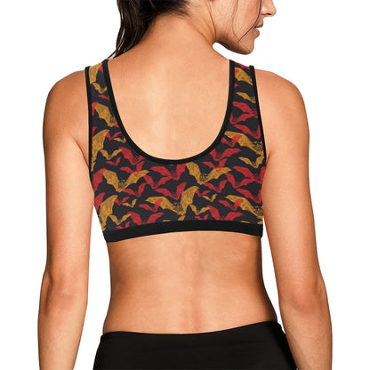 Bat Pattern Print Design 01 Sports Bra