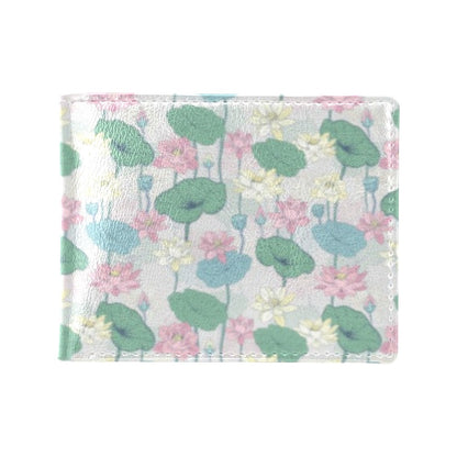Water Lily Print Design LKS305 Men's ID Card Wallet