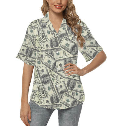 Dollar Pattern Print Design DO02 Women's Hawaiian Shirt