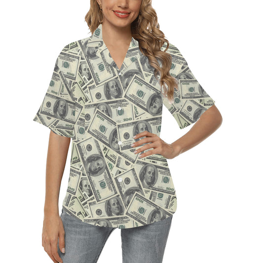 Dollar Pattern Print Design DO02 Women's Hawaiian Shirt