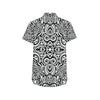 Polynesian Tattoo Pattern Men's Short Sleeve Button Up Shirt