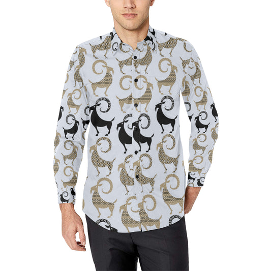 Goat Pattern Print Design 03 Men's Long Sleeve Shirt