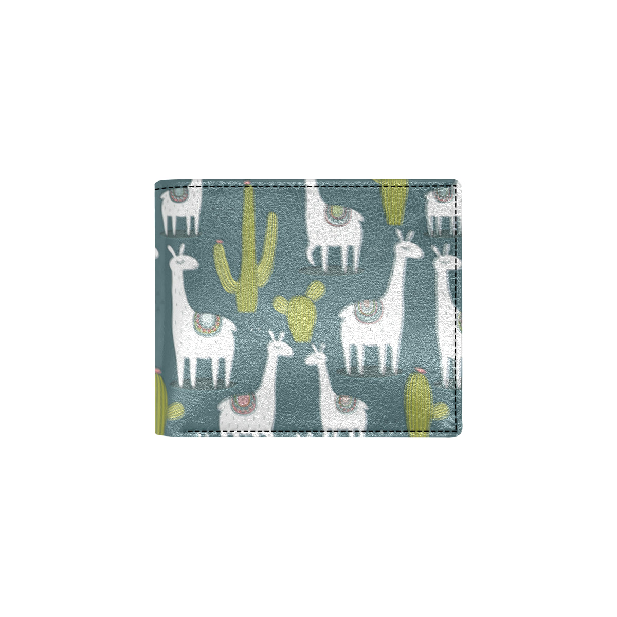 Llama Cactus Pattern Print Design 03 Men's ID Card Wallet