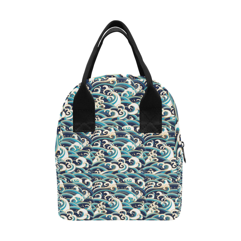 Surf Wave Pattern Insulated Lunch Bag