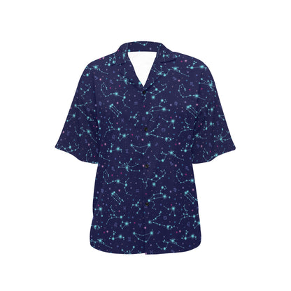 Constellation Pattern Print Design 01 Women's Hawaiian Shirt