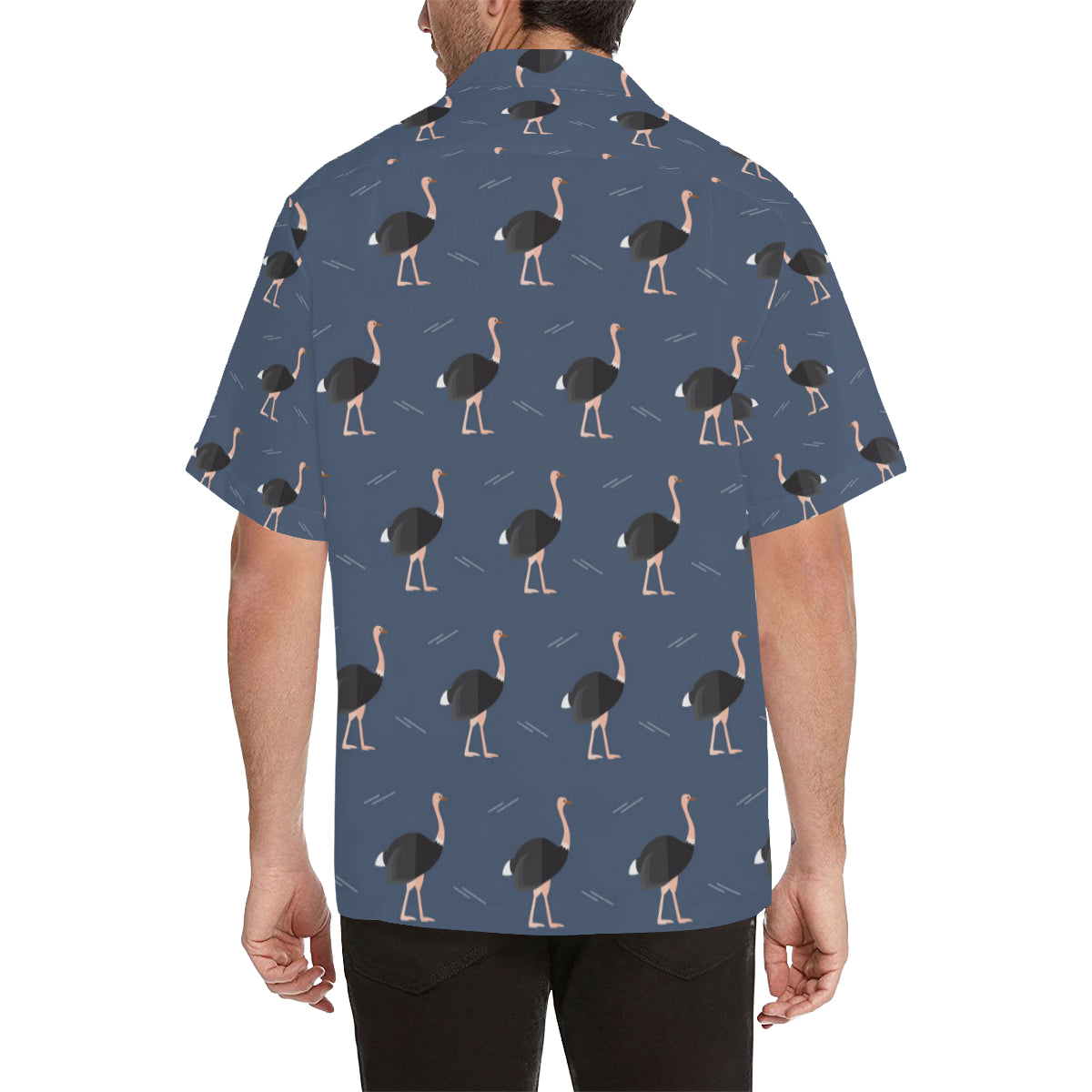 Ostrich Pattern Print Design 04 Men's Hawaiian Shirt