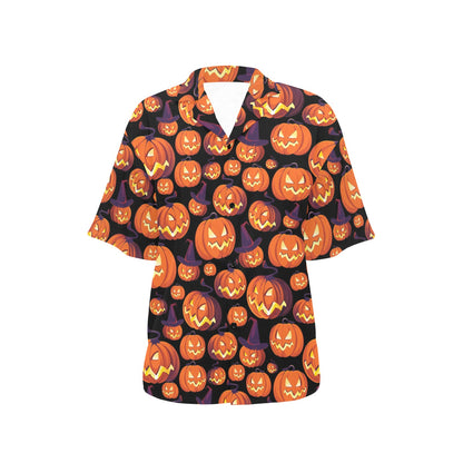 Halloween Pattern Print Design 04 Women's Hawaiian Shirt