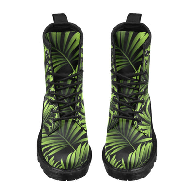 Green Neon Tropical Palm Leaves Women's Boots