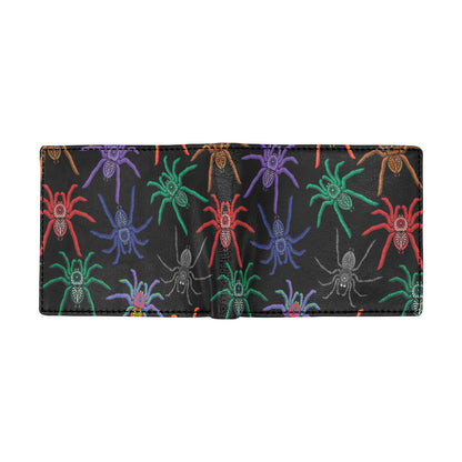 Tarantula Neon Color Pattern Print Design 03 Men's ID Card Wallet
