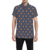 Campfire Pattern Print Design 02 Men's Short Sleeve Button Up Shirt