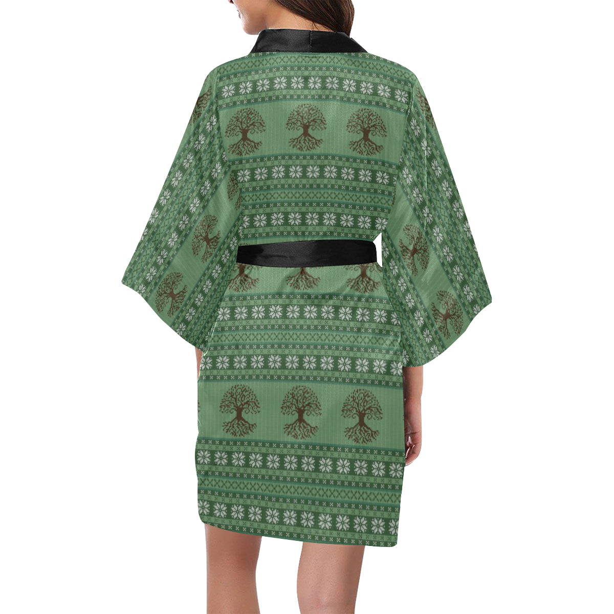 Celtic Pattern Print Design 09 Women's Short Kimono