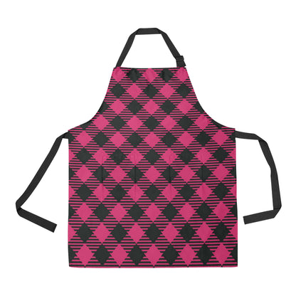 Buffalo check Pink Pattern Print Design 01 Apron with Pocket