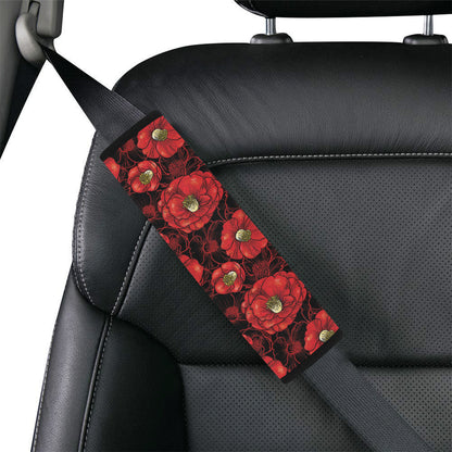 Camellia Pattern Print Design CM06 Car Seat Belt Cover